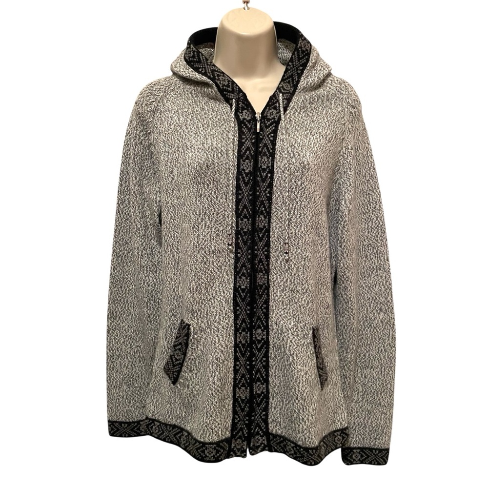Alpaca Imports Women’s Full Zip Sweater Hoodie Gray Size Medium